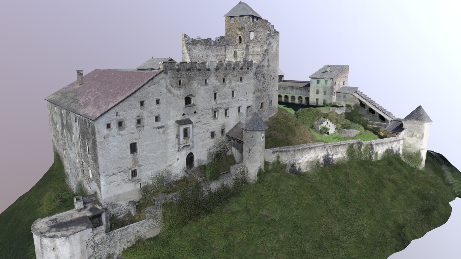 3D model Burg Heinfels - This is a 3D model of the Burg Heinfels. The 3D model is about a stone castle on a hill.