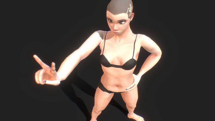 Female Game Character 3D Model