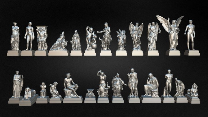 25 Statues Kitbash Vol 01 3D Model