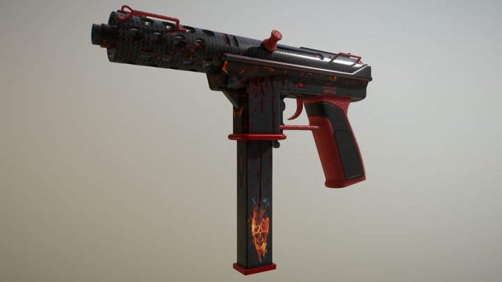 TEC9  - Volcano Fire 3D Model