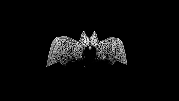 17 Bat Ornament (B/W) 3D Model