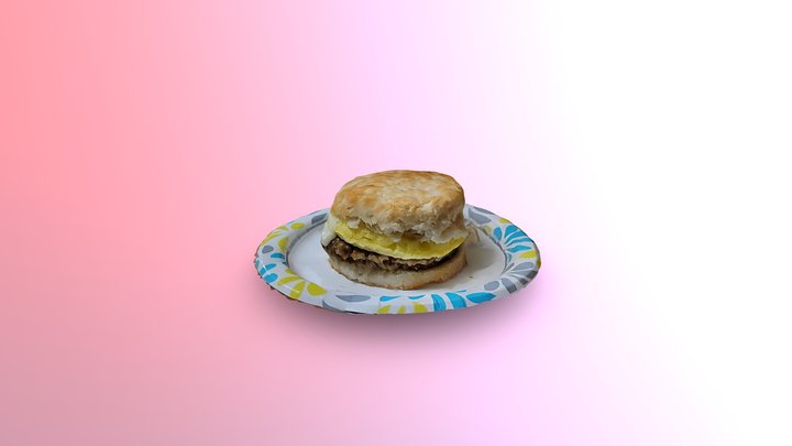 Sausage Egg and Cheese Biscuit 3D Model