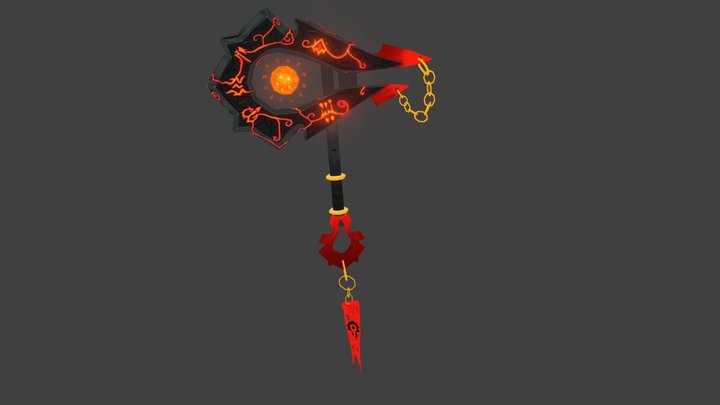 WeaponCraft: Rak'Ghar, Fiery Axe of the Horde 3D Model