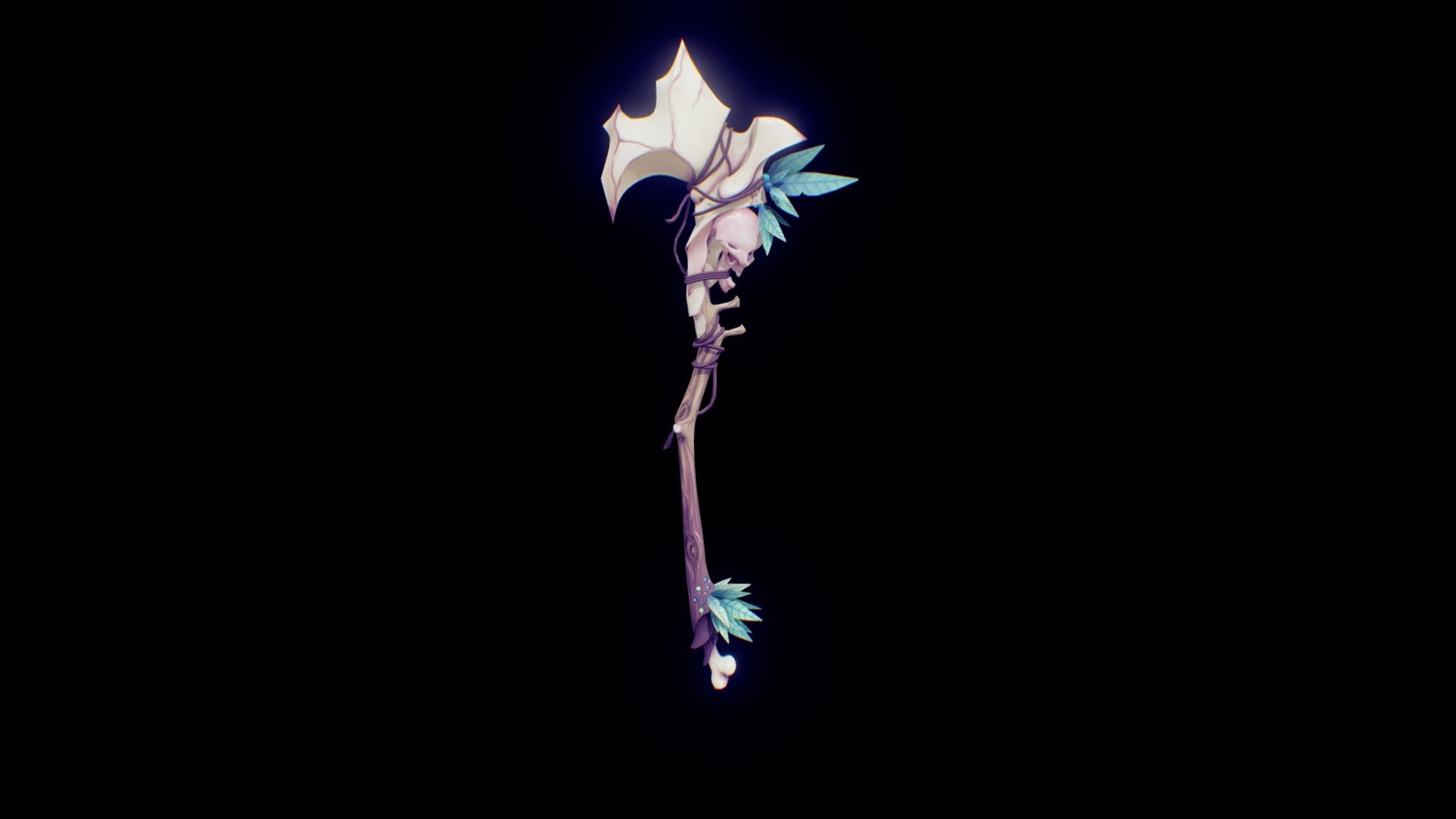 Stylized, Texture-painted Skull Scythe - 3d Model By Mariarzyt [5b67ef0 