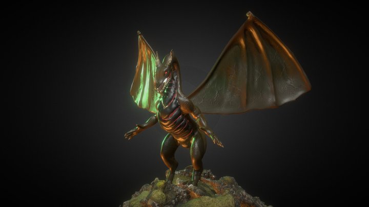 LowPoly Dragon 3D Model