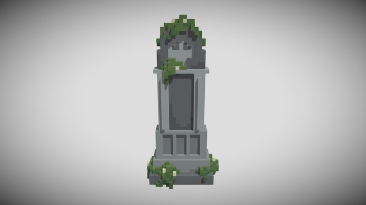 Gravestone Assets - Grave 5 Mossy 3D Model