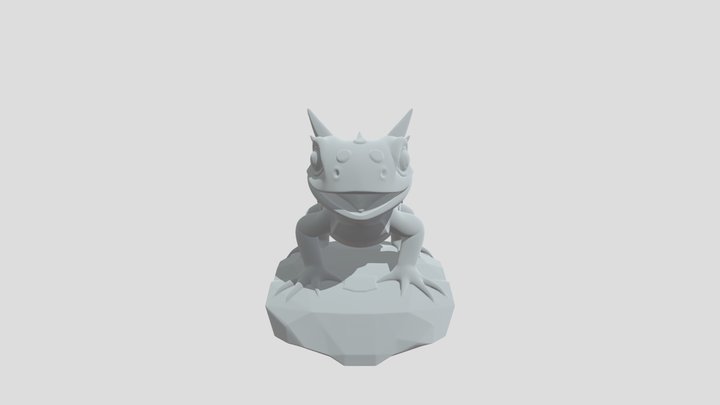 Opened mouth horned lizard 3D Model