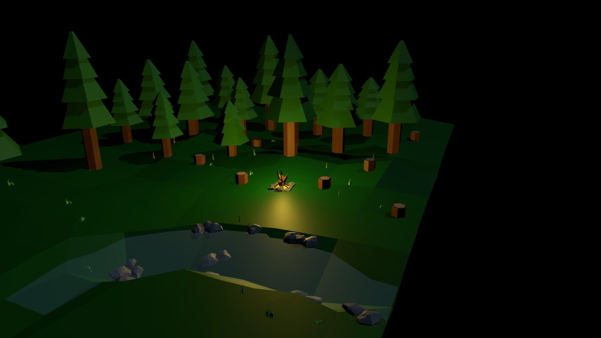Lowpoly-forest
