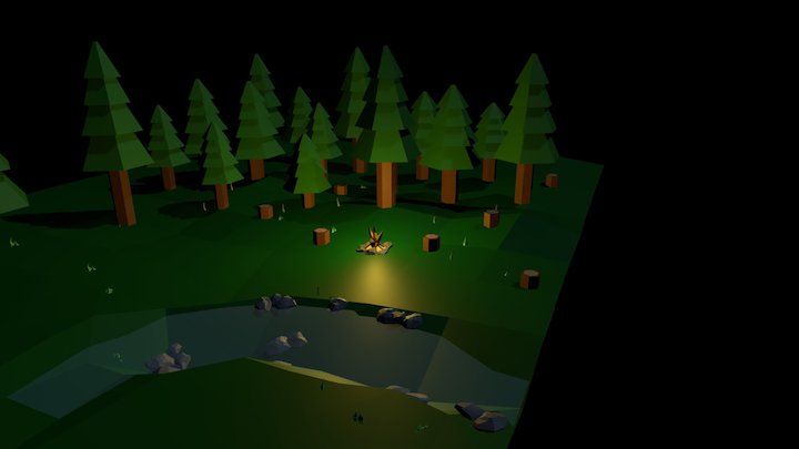 Lowpoly-forest 3D Model