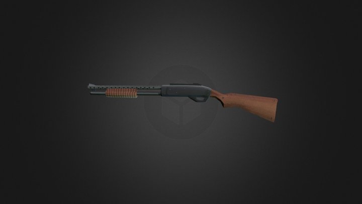 Retro FPS PS1 Style Shotgun 3D Model