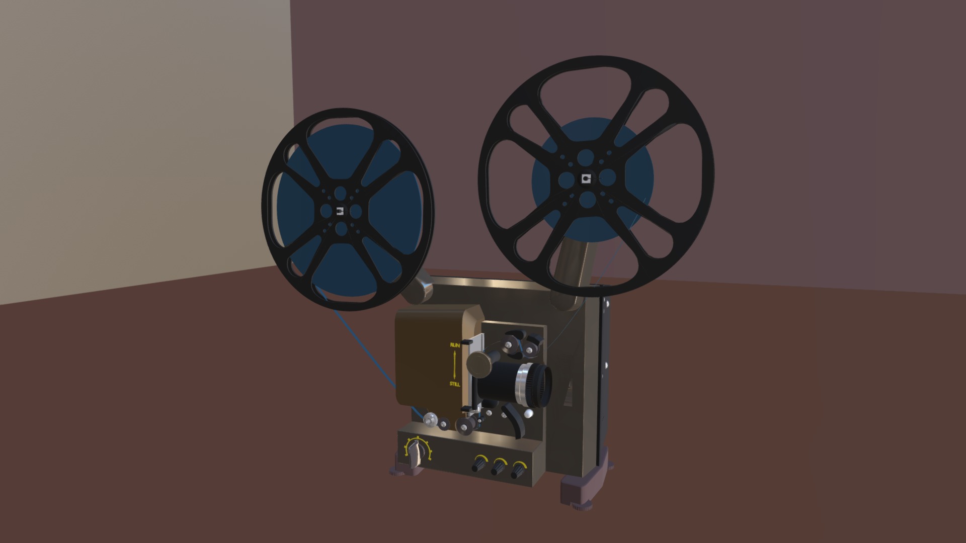 3D model Film Projector - This is a 3D model of the Film Projector. The 3D model is about a group of mechanical objects.
