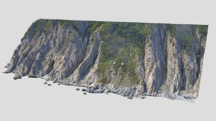 Rocky coast of the Sea of Japan N9. Fragment 3D Model