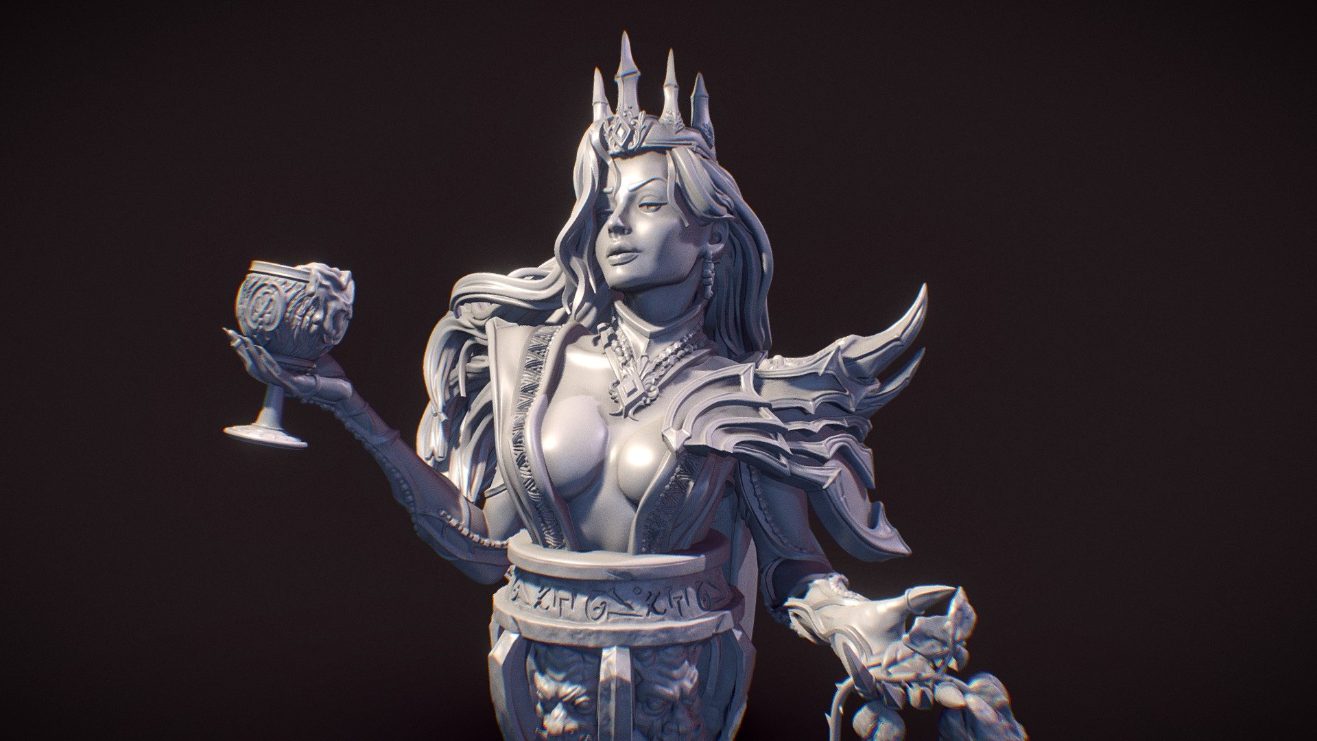 Youth Eternal Bust 3D printable miniature — Sketchfab embed 3D viewer