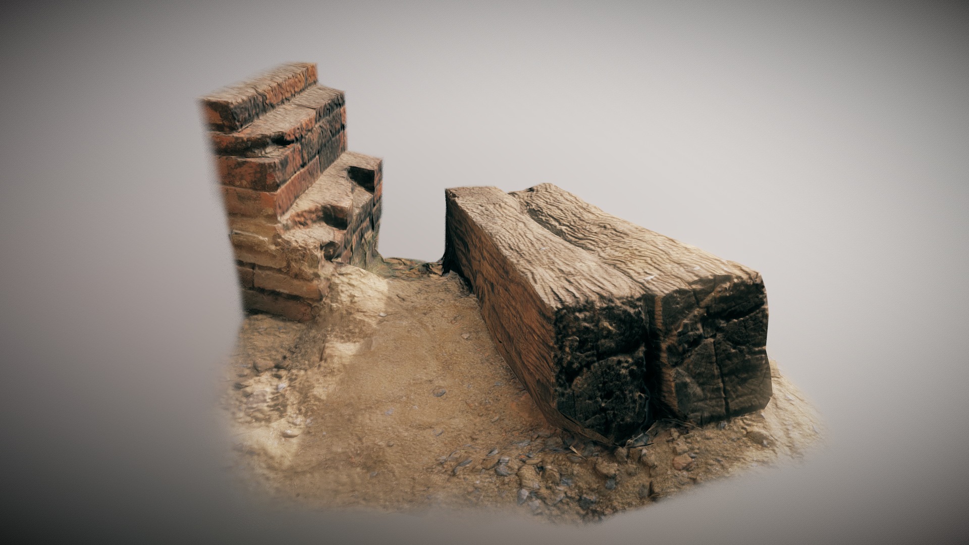 3D model Old Wood in Historical Site - This is a 3D model of the Old Wood in Historical Site. The 3D model is about a stone structure with a hole in it.