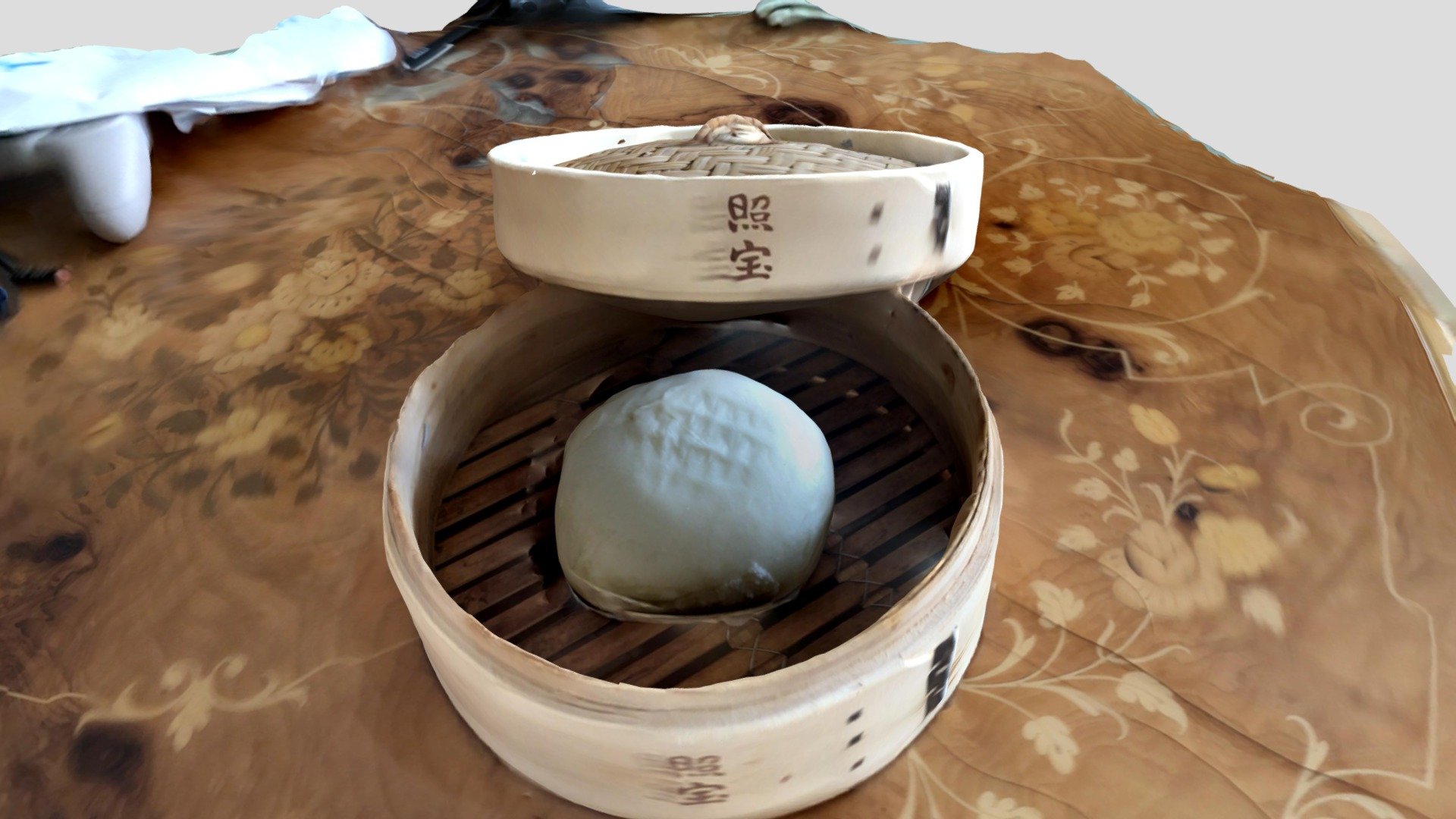 Chinese manju (steamed bun) with meat filling 1