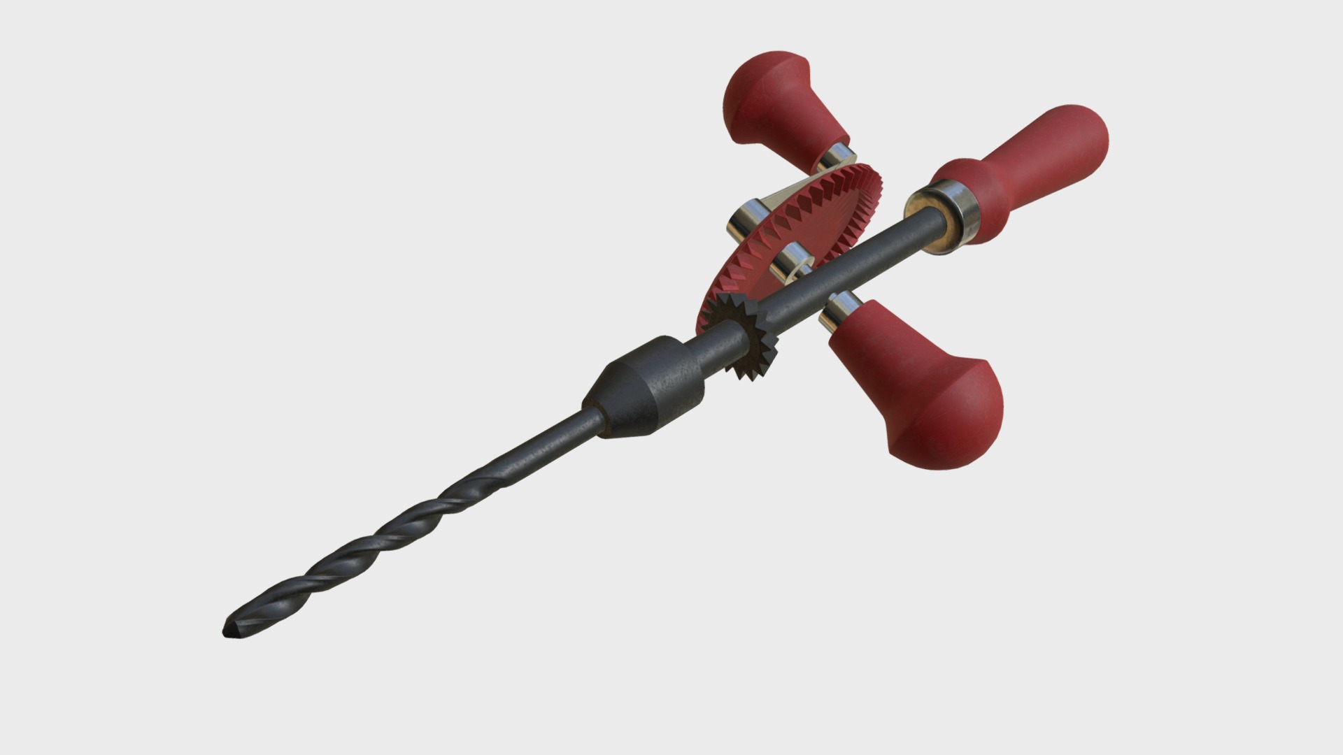 3D model Hand drill - This is a 3D model of the Hand drill. The 3D model is about a red and black microphone.