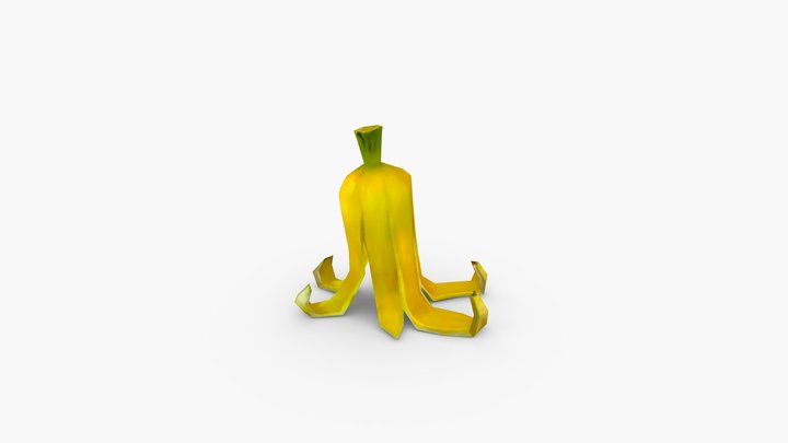 cartoon banana peel - tilt Low-poly 3D Model