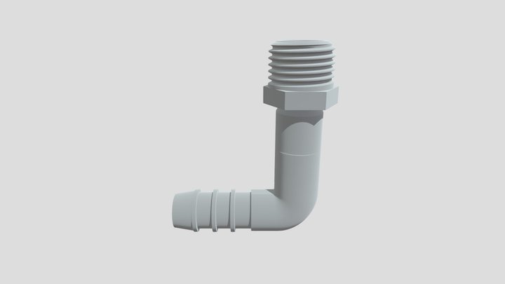 Gray plastic 90-degree threaded