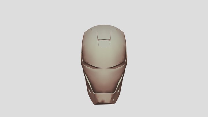 Chrome Futuristic Helmet 3D Model