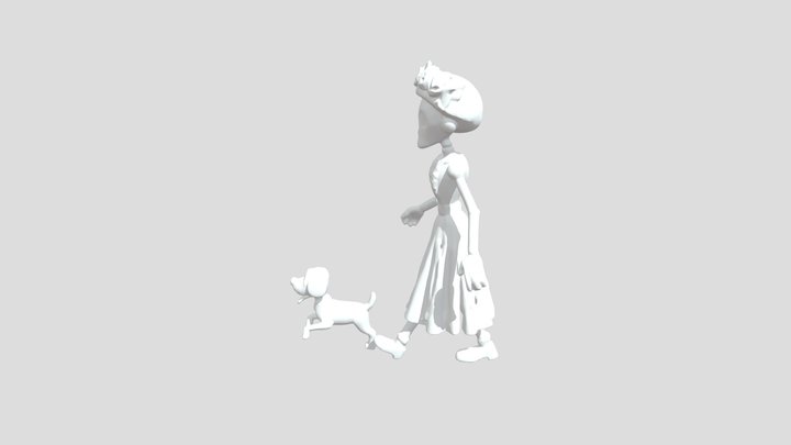 La Catarina and dog, petrified – Kostenloses 3D-Modell STL