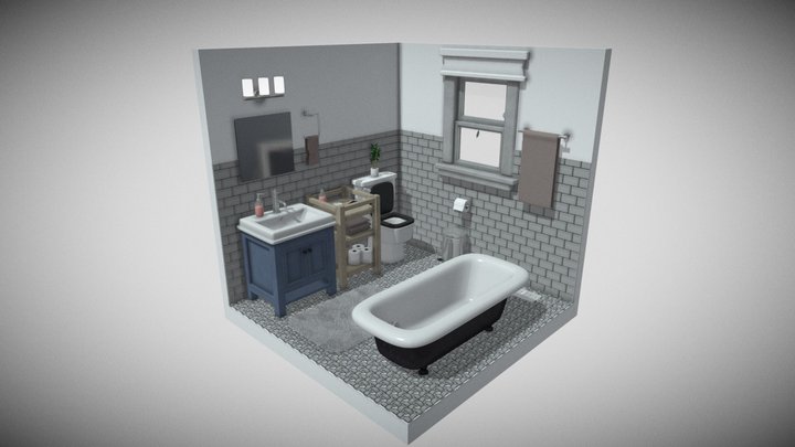 Modern Minimalist Bathroom 3D Model