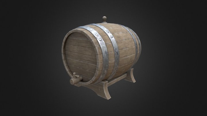 Wine Barrel 3D Model