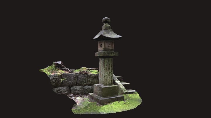 日野俊基墓前の灯籠 Lantern at graveyard of Hino Toshimoto 3D Model