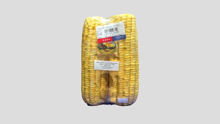 two pieces of sweet corn 3D Model