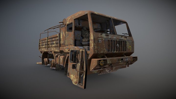 Military Truck Abandoned Variation 2 3D Model