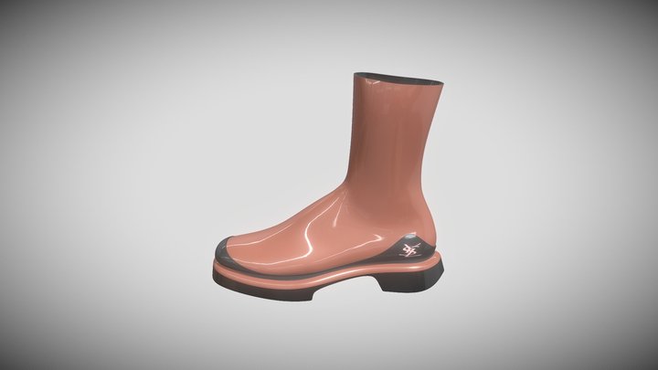 Boot with YSL Logo. 3D Model