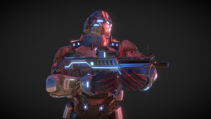 Sci Fi Soldier 3 3D Model