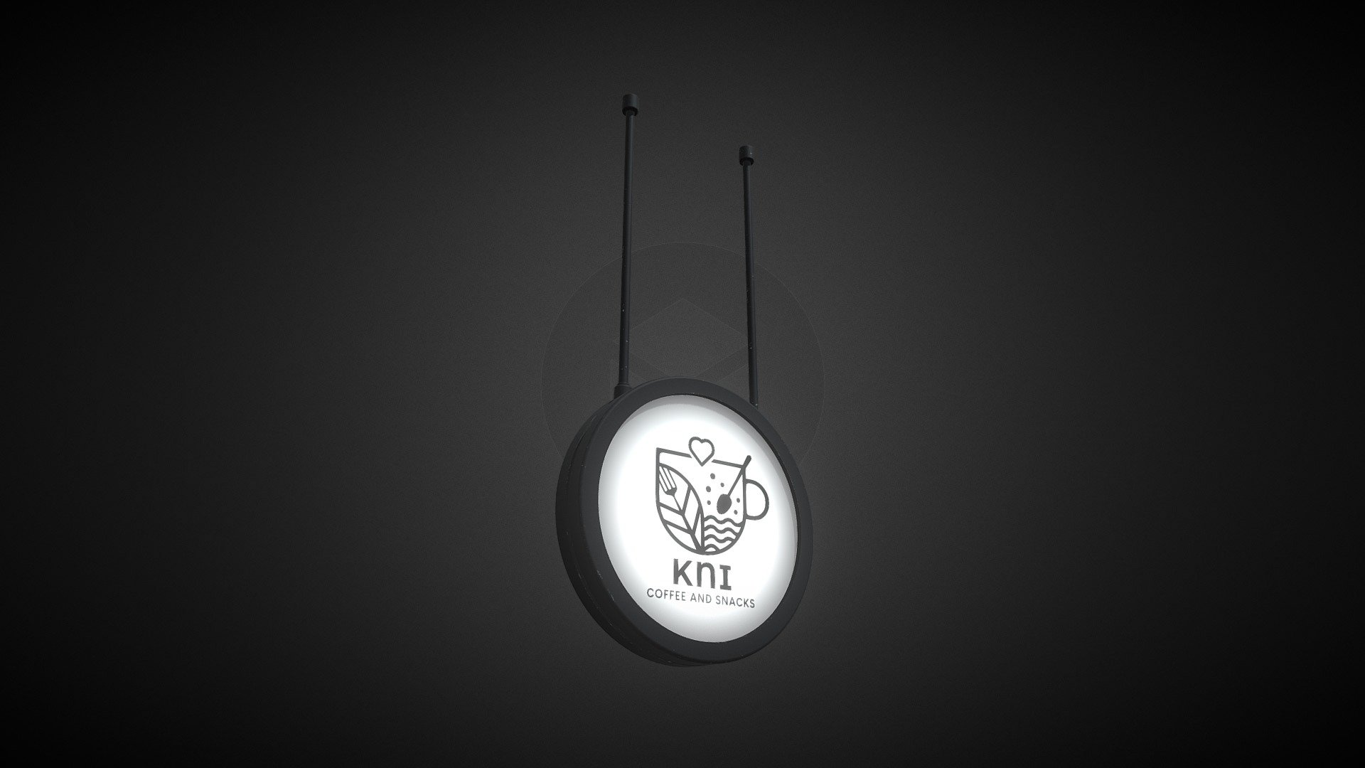 Coffee Shop Signage — Sketchfab embed 3D viewer