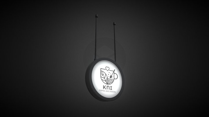 Coffee Shop Signage 3D Model