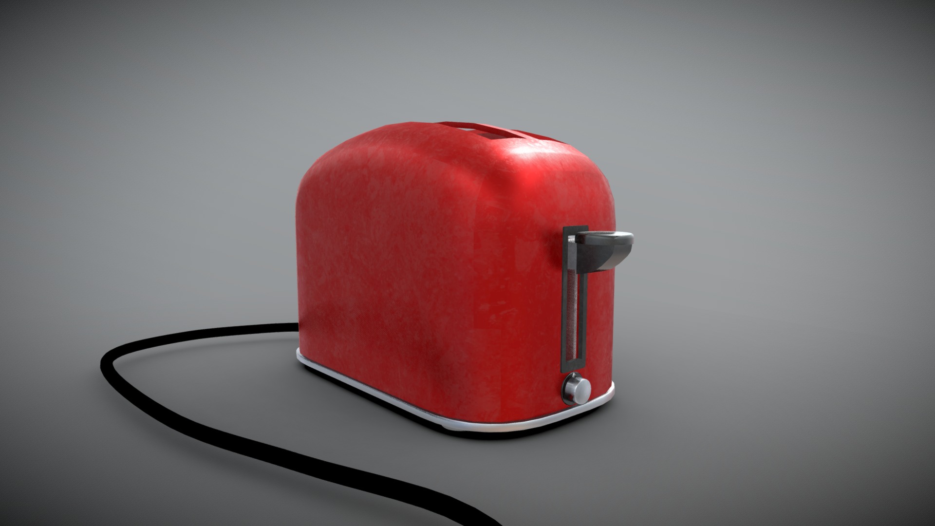 3D model Toaster - This is a 3D model of the Toaster. The 3D model is about a red ball on a white surface.