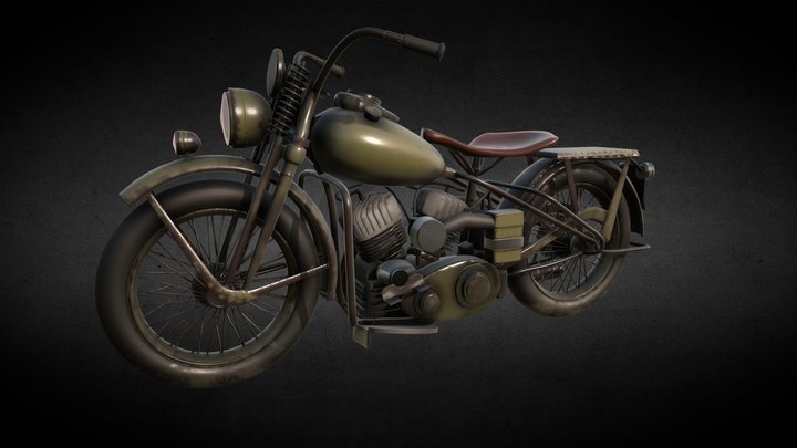 MotorCycle Harley Davidson WLA 44 3D Model