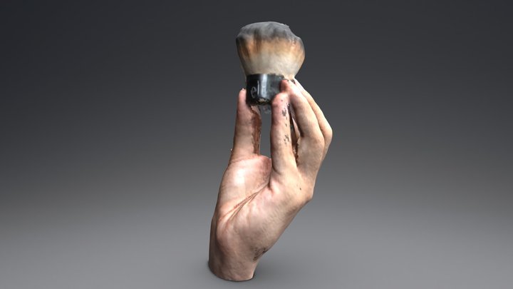 Hand Holding Makeup Brush 3D Model