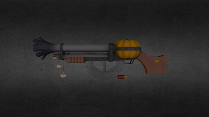 Pumpkin Shotgun 3D Model