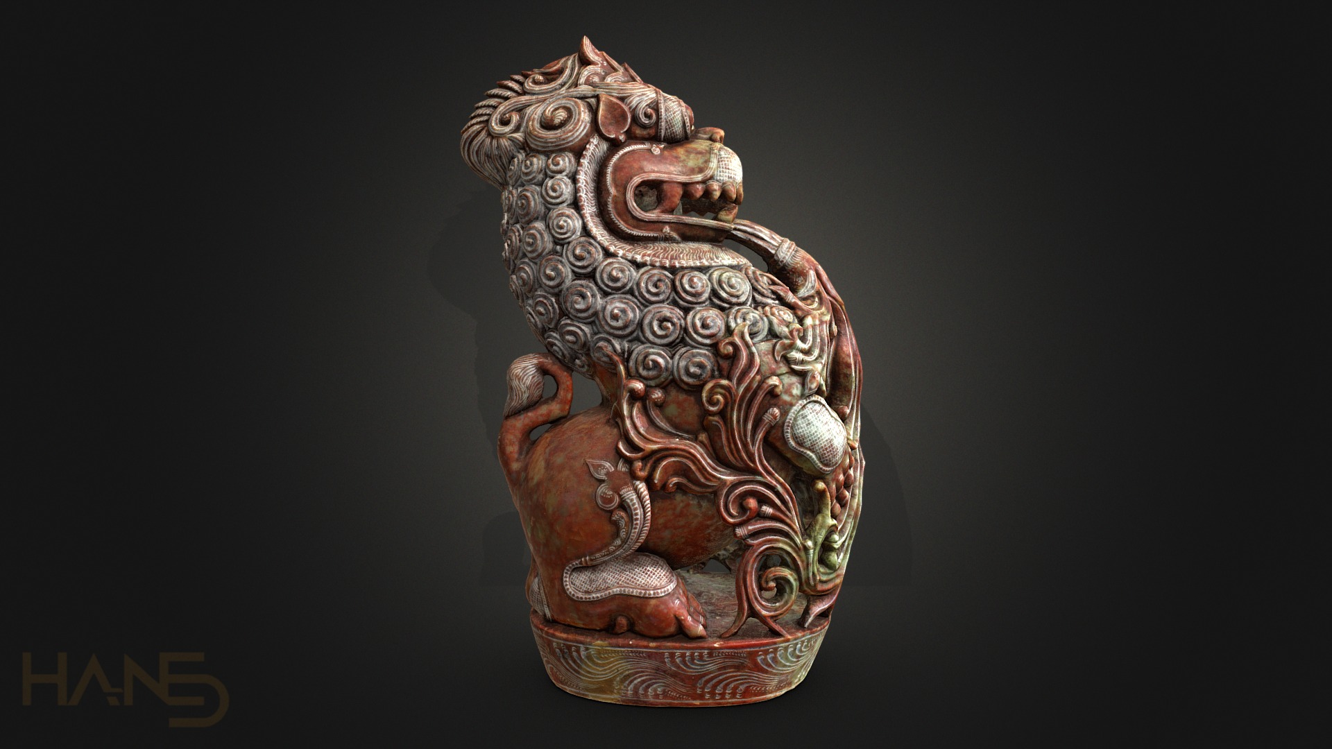 3D model Dragon Statue - This is a 3D model of the Dragon Statue. The 3D model is about a close-up of a statue.