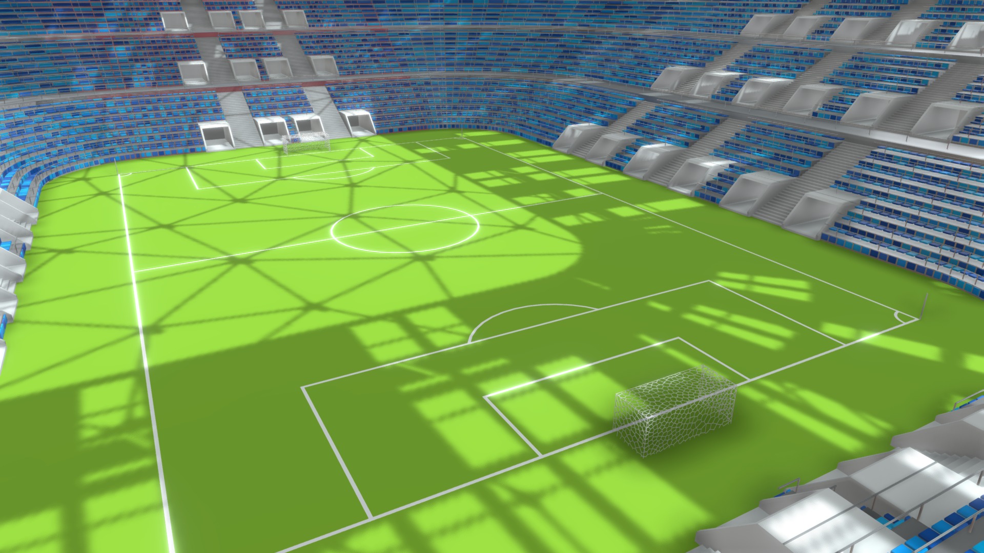 3D model Stadium 2 - This is a 3D model of the Stadium 2. The 3D model is about a large empty sports arena.