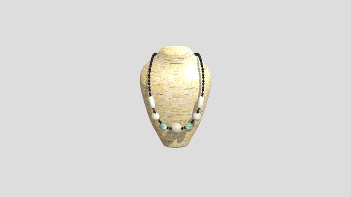 BLACK GOLD NECKLACE BEADS 3D Model