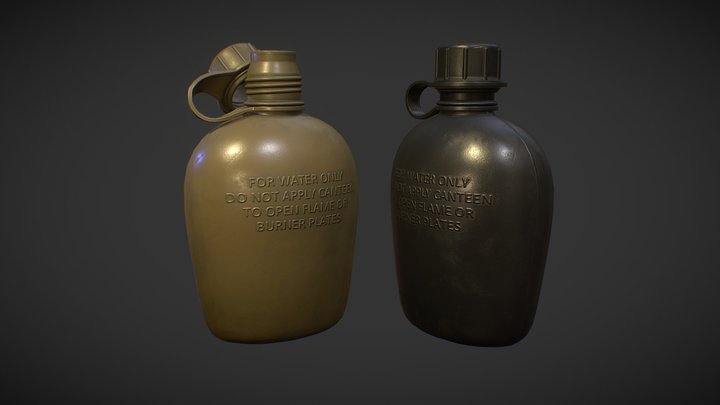 Tactical Water Bottle 3D Model