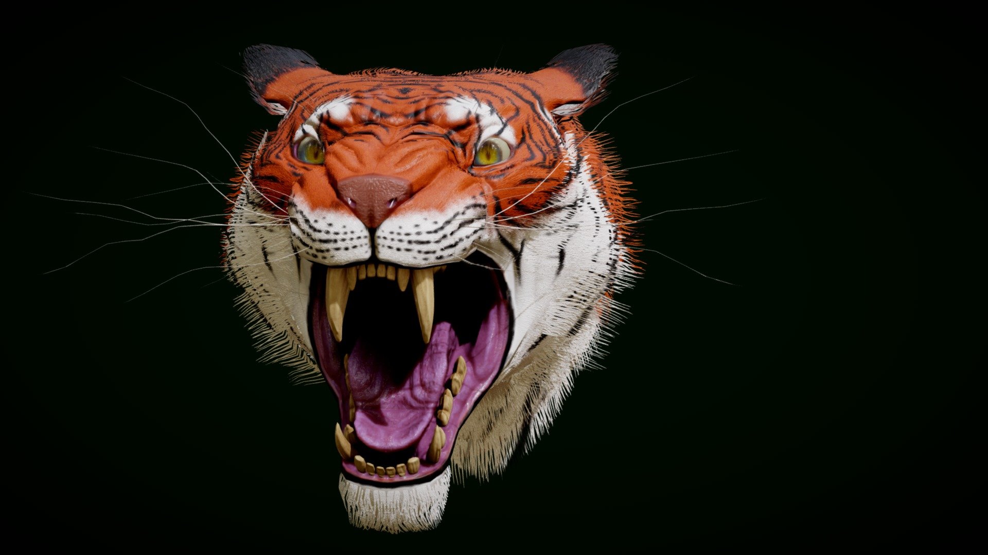 Tiger head - Download Free 3D model by Pebegou [5b98e6b] - Sketchfab
