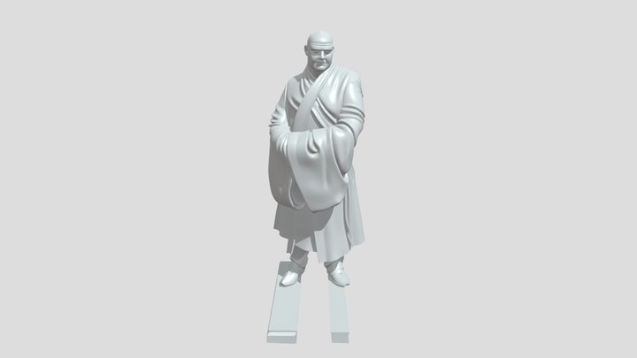 Monk-like robed figure 3D Model