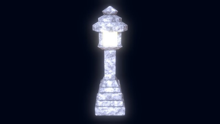 Japanese shrine - Stone lantern 3D Model