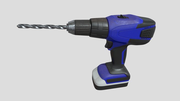 Electric drill, high-poly model 3D Model