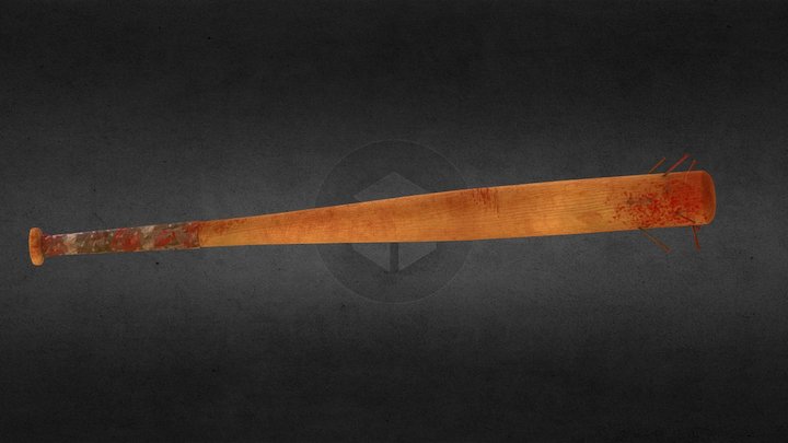 Nailed Baseball Bat 3D Model