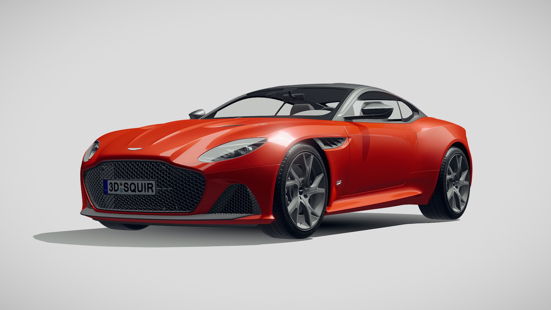 3D model Aston Martin DBS Superleggera 2019 - This is a 3D model of the Aston Martin DBS Superleggera 2019. The 3D model is about a red sports car.