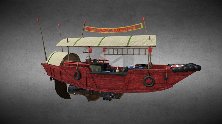 Mr. Kim Leng Thai Food Ship - final 3D Model