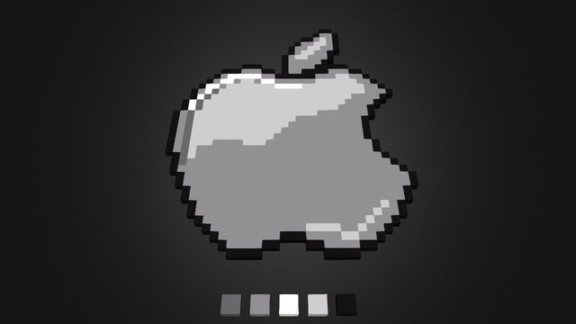 Apple Logo Gray 3D Model