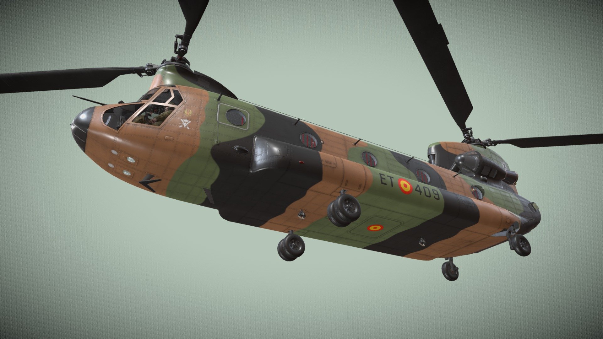 CH-47D Chinook Spanish Army Basic Animation - Buy Royalty Free 3D model ...